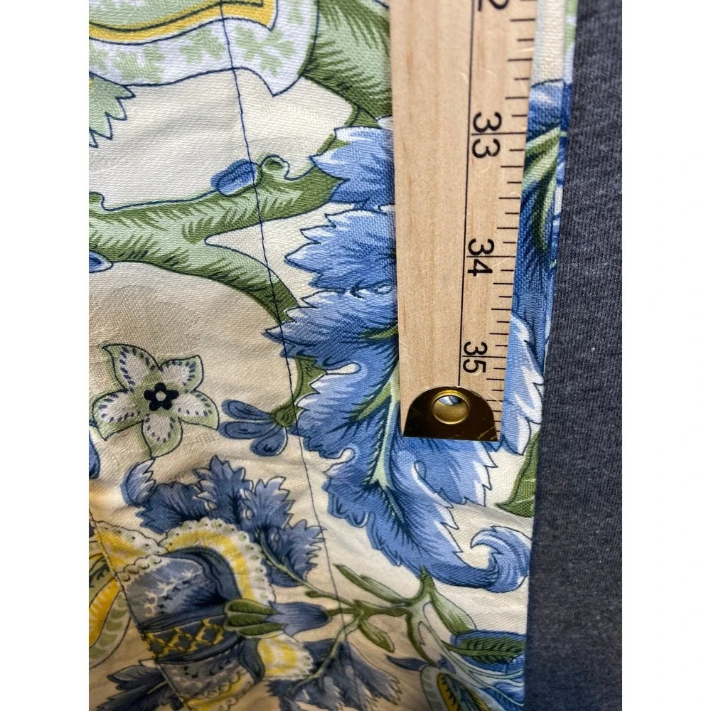 2 Waverly Floral Valance and King‎ Shams Set Blue Yellow Green Botanical